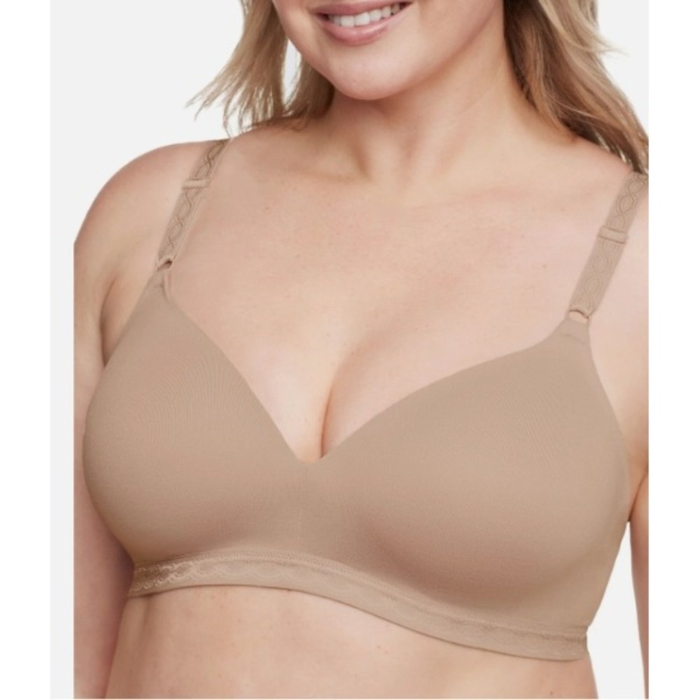Warner's Cloud 9 Wireless Padded Bra Womens 36D Tan Comfort Minimalist Everyday